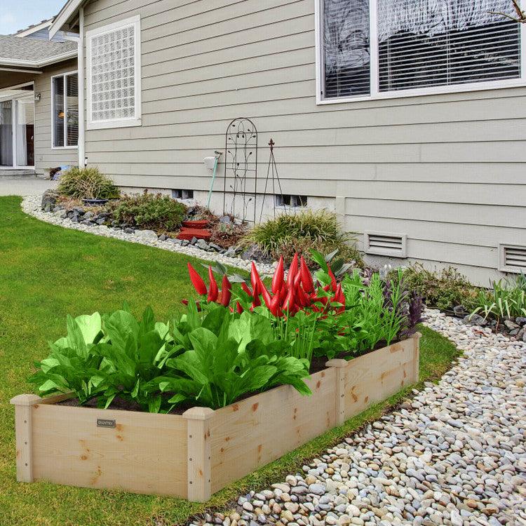 LazyLawn™ Wooden Raised Garden Bed Outdoor for Vegetables Flowers Fruit - Lazy Pro