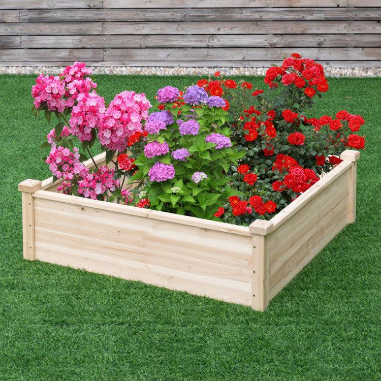 LazyLawn™ Wooden Square Garden Vegetable Flower Bed - Lazy Pro