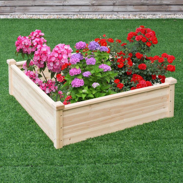 LazyLawn™ Wooden Square Garden Vegetable Flower Bed - Lazy Pro