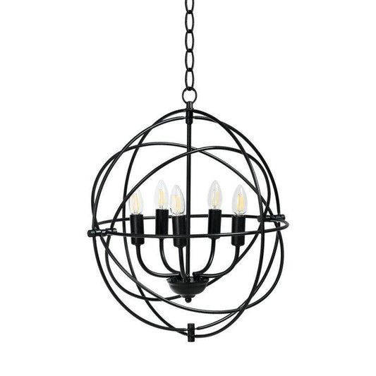 LazyLighting™ 20 Inch 5 Lights Metal Chandelier with Pivoting Interlocking Rings