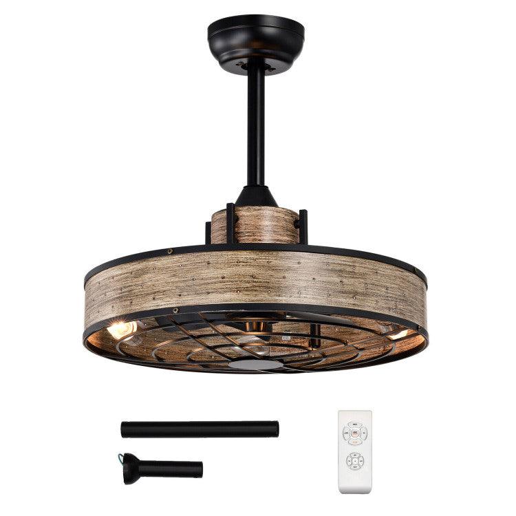 LazyLighting™ 20 Inch Caged Ceiling Fan with Light and 3 Wind Speeds - Lazy Pro