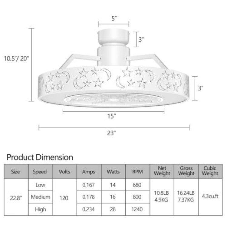 LazyLighting™ 23 Inch Ceiling Fan with LED Light and Remote Control - Lazy Pro