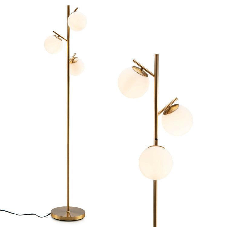 LazyLighting™ 3-Globe Floor Lamp with Foot Switch and Bulb Bases - Lazy Pro