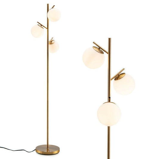 LazyLighting™ 3-Globe Floor Lamp with Foot Switch and Bulb Bases