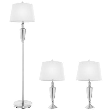 LazyLighting™ 3 Piece Lamp with Set Modern Floor Lamp and 2 Table Lamps - Lazy Pro