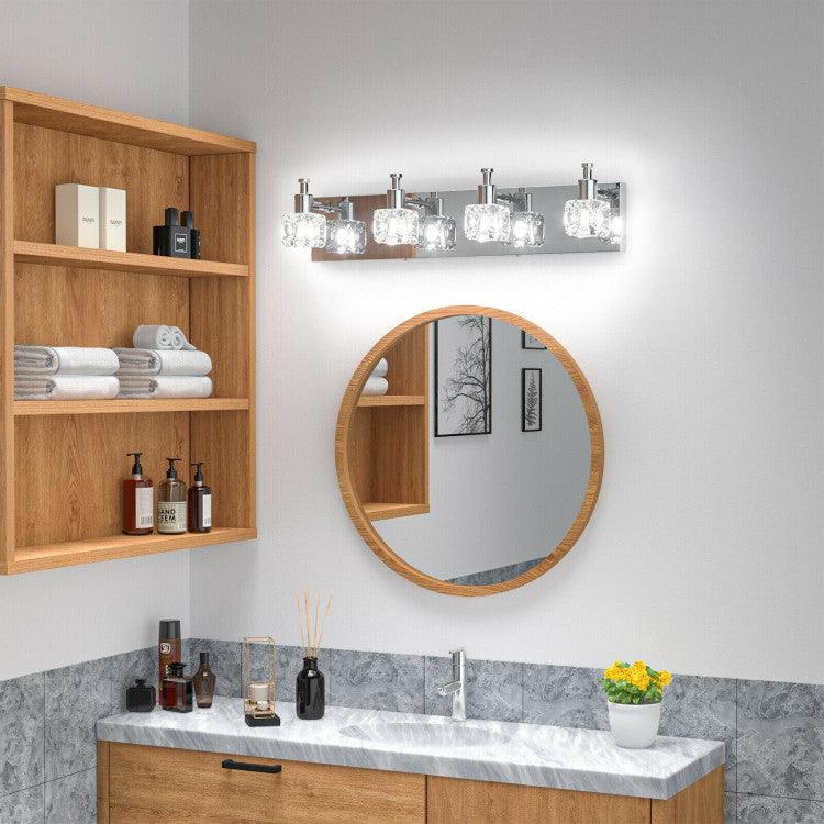 LazyLighting™ 4-Lights Modern Bathroom Vanity Light Crystal Wall Sconce Bathroom Light Fixture - Lazy Pro