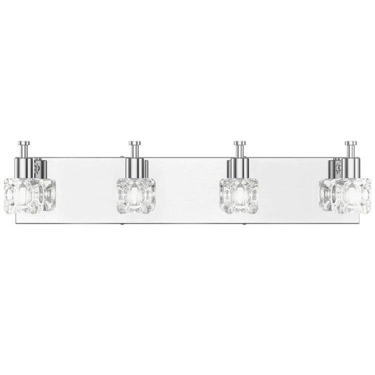 LazyLighting™ 4-Lights Modern Bathroom Vanity Light Crystal Wall Sconce Bathroom Light Fixture