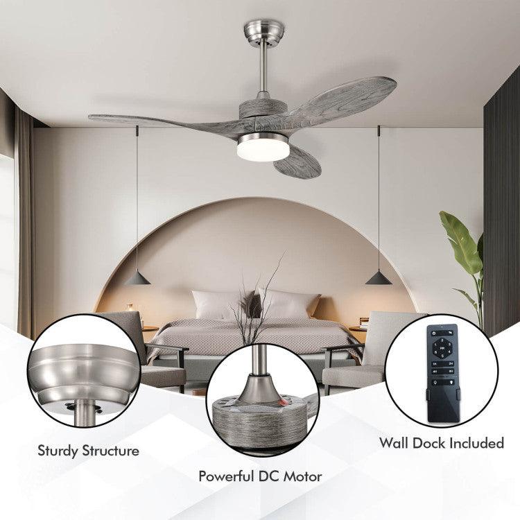 LazyLighting™ 48 Inch Wood Ceiling Fan with LED Lights and 6 Speed Levels - Lazy Pro