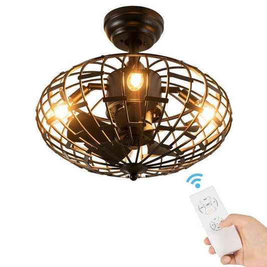 LazyLighting™ 5 Blades Enclosed Ceiling Fan with Light and Remote Control