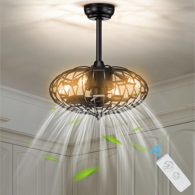 LazyLighting™ 5 Blades Enclosed Ceiling Fan with Light and Remote Control - Lazy Pro