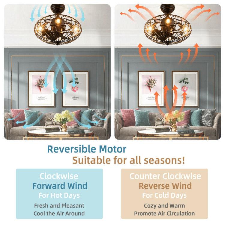 LazyLighting™ 5 Blades Enclosed Ceiling Fan with Light and Remote Control - Lazy Pro