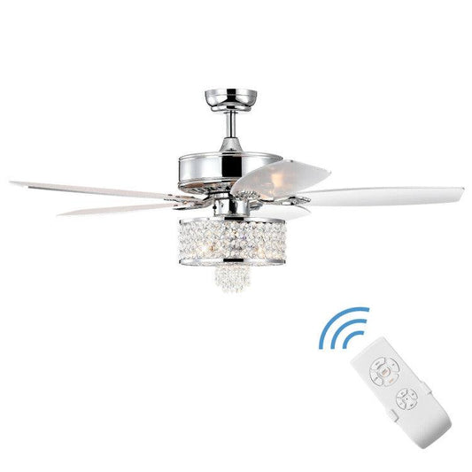 LazyLighting™ 50 Inch Electric Crystal Ceiling Fan with Light Adjustable Speed Remote Control