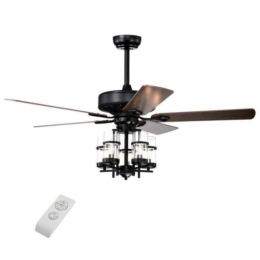 LazyLighting™ 50 Inch Noiseless Ceiling Fan Light with Explosion-proof Glass Lampshades