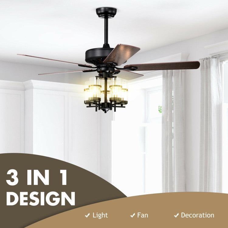 LazyLighting™ 50 Inch Noiseless Ceiling Fan Light with Explosion-proof Glass Lampshades - Lazy Pro