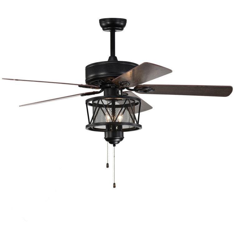 LazyLighting™ 50 Inches Ceiling Fan with Lights Reversible Blades and Pull Chain Control - Lazy Pro