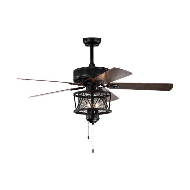 LazyLighting™ 50 Inches Ceiling Fan with Lights Reversible Blades and Pull Chain Control - Lazy Pro