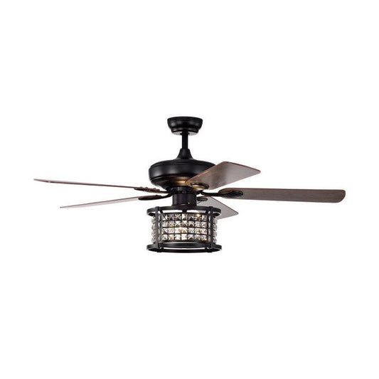 LazyLighting™ 52 Inch 3-Speed Crystal Ceiling Fan Light with Remote Control