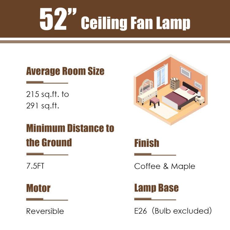 LazyLighting™ 52 Inch 3-Speed Crystal Ceiling Fan Light with Remote Control - Lazy Pro