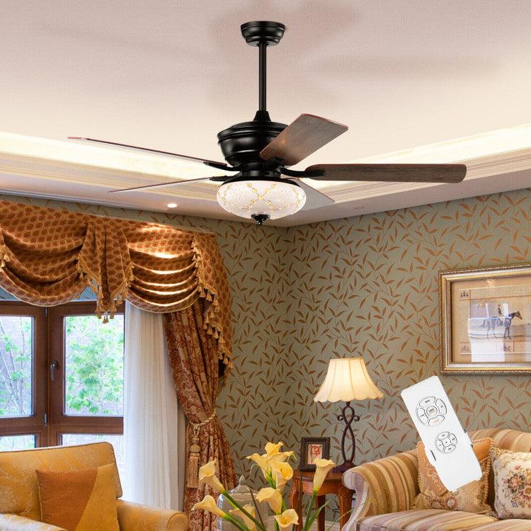 LazyLighting™ 52 Inch Ceiling Fan with 3 Wind Speeds and 5 Reversible Blades - Lazy Pro