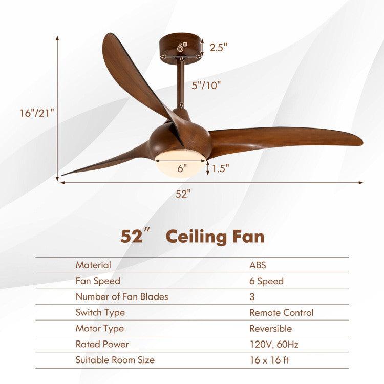 LazyLighting™ 52 Inch Ceiling Fan with Changeable Light Color and 6-Level Adjustable Speed - Lazy Pro