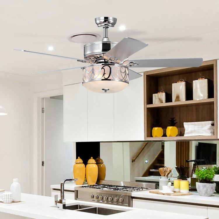 LazyLighting™ 52 Inch Ceiling Fan with Light Reversible Blade and Adjustable Speed - Lazy Pro