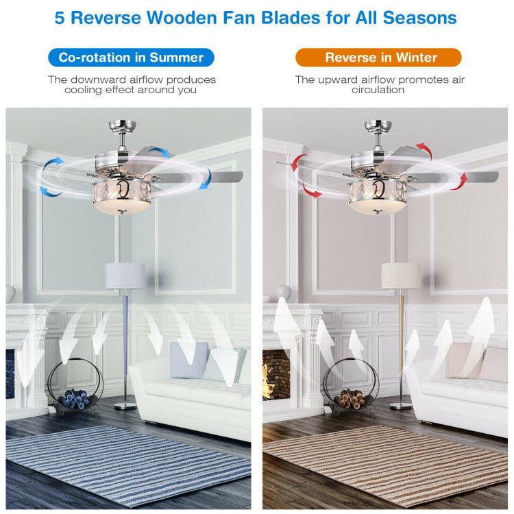 LazyLighting™ 52 Inch Ceiling Fan with Light Reversible Blade and Adjustable Speed - Lazy Pro