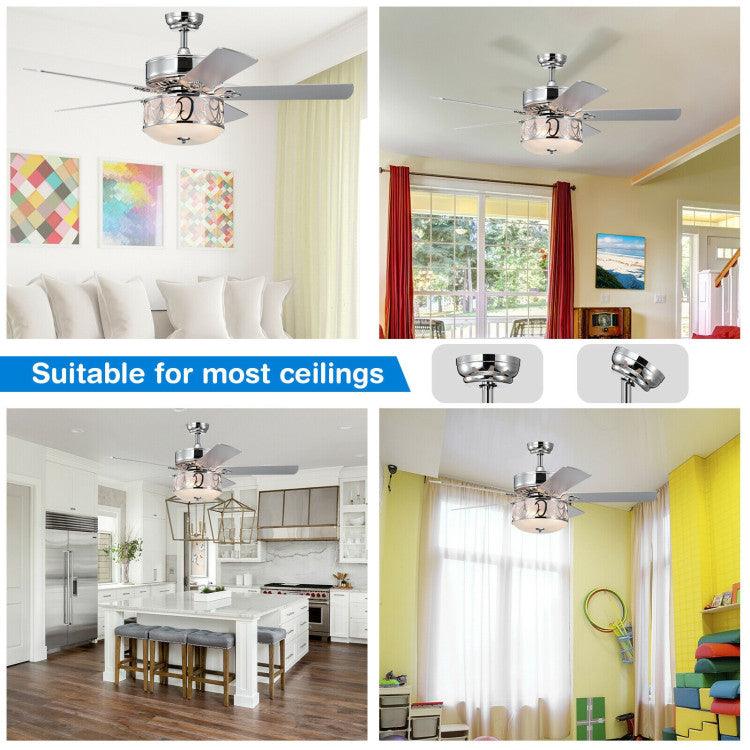 LazyLighting™ 52 Inch Ceiling Fan with Light Reversible Blade and Adjustable Speed - Lazy Pro