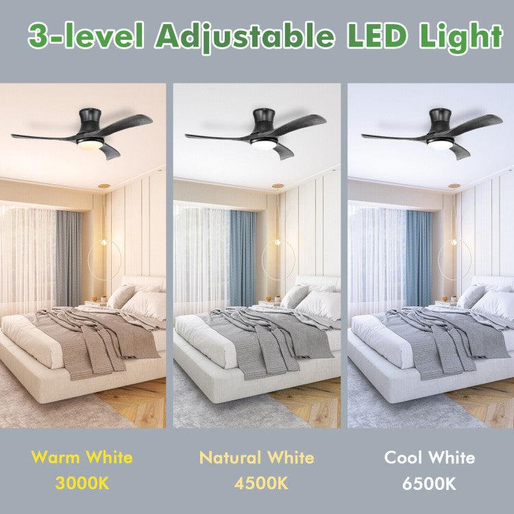 LazyLighting™ 52 Inch Flush Mount Ceiling Fan with LED Light - Lazy Pro