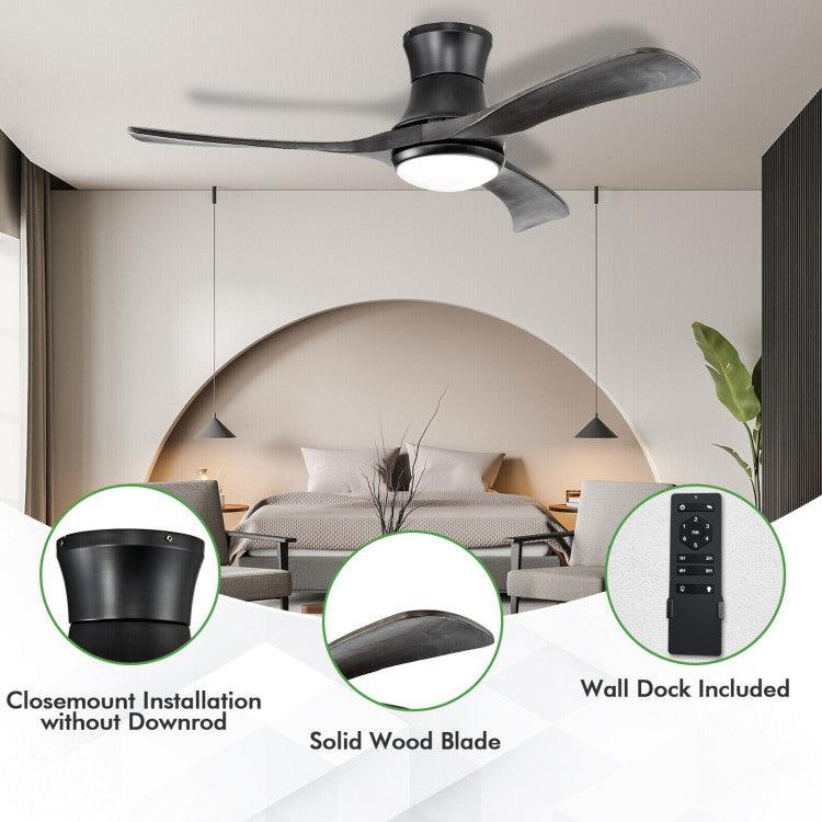 LazyLighting™ 52 Inch Flush Mount Ceiling Fan with LED Light - Lazy Pro