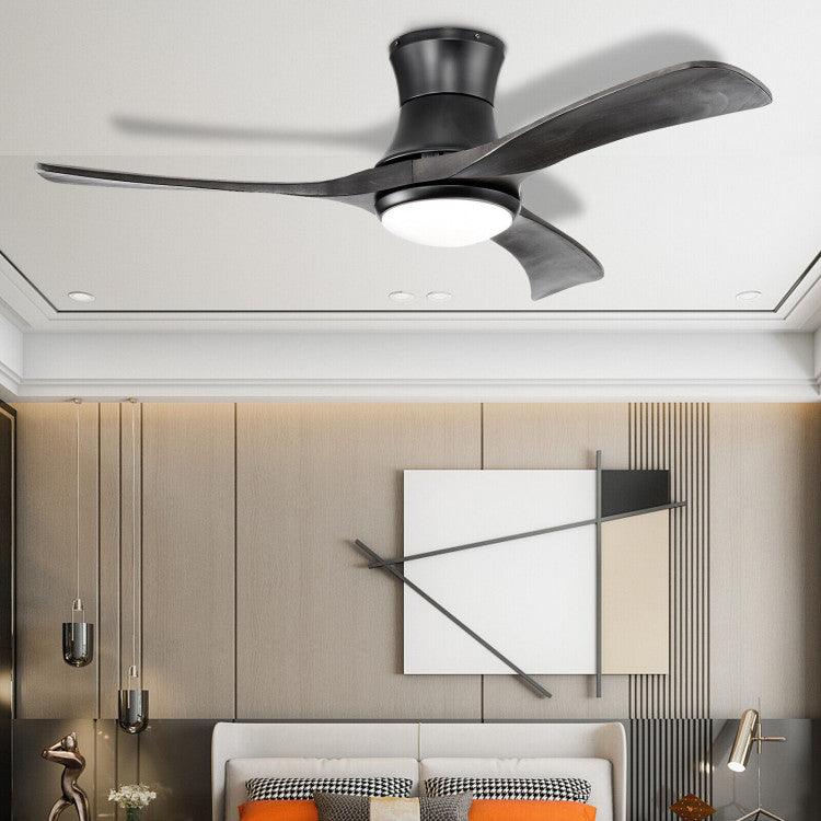 LazyLighting™ 52 Inch Flush Mount Ceiling Fan with LED Light - Lazy Pro