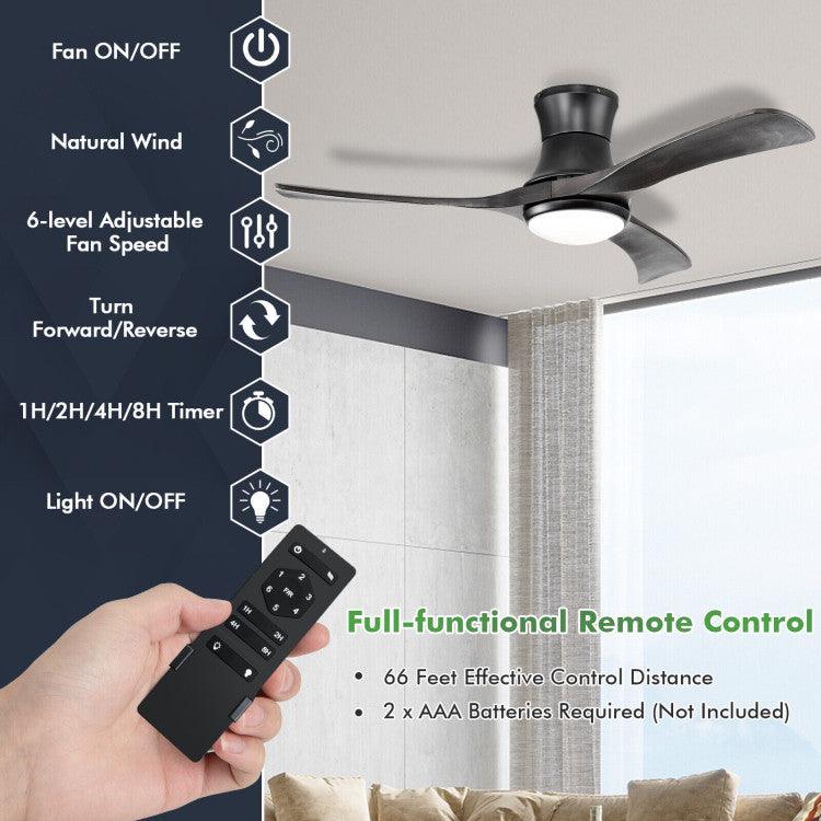 LazyLighting™ 52 Inch Flush Mount Ceiling Fan with LED Light - Lazy Pro