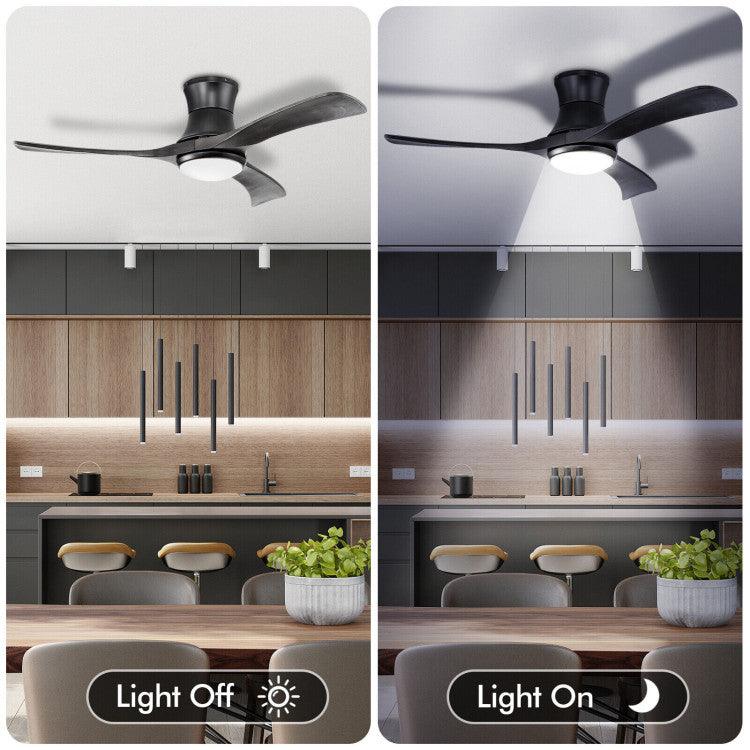 LazyLighting™ 52 Inch Flush Mount Ceiling Fan with LED Light - Lazy Pro