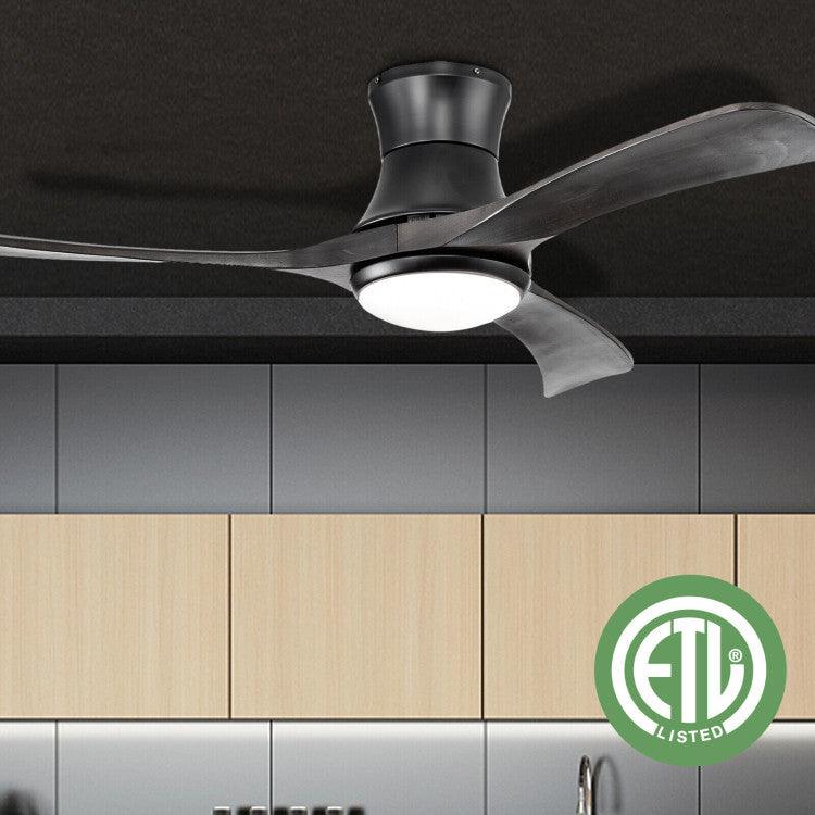 LazyLighting™ 52 Inch Flush Mount Ceiling Fan with LED Light - Lazy Pro