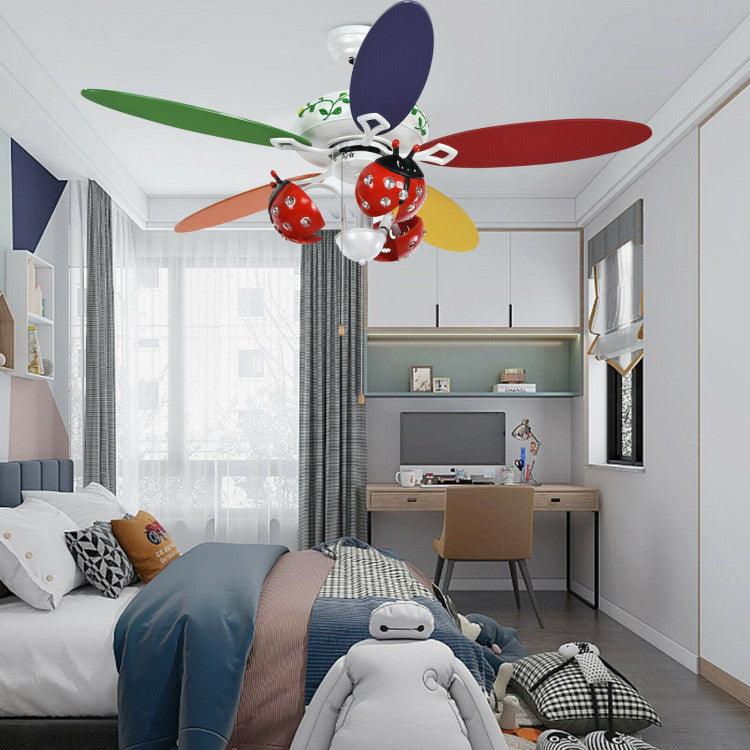 LazyLighting™ 52 Inch Kids Ceiling Fan with Pull Chain Control - Lazy Pro