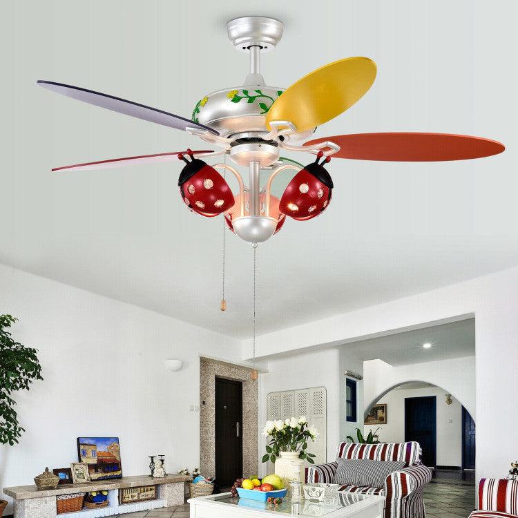 LazyLighting™ 52 Inch Kids Ceiling Fan with Pull Chain Control - Lazy Pro