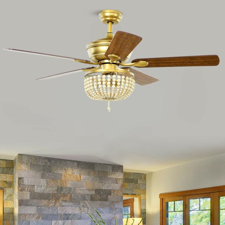 LazyLighting™ 52 Inch Retro Ceiling Fan Light with Reversible Blades Remote Control - Lazy Pro
