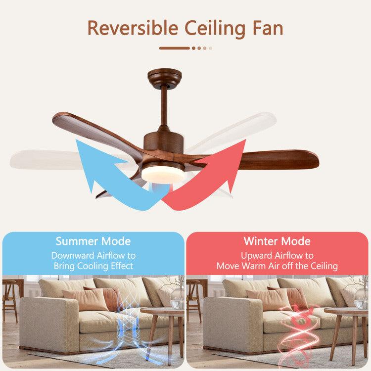 LazyLighting™ 52 Inch Reversible Ceiling Fan with LED Light and Adjustable Temperature - Lazy Pro