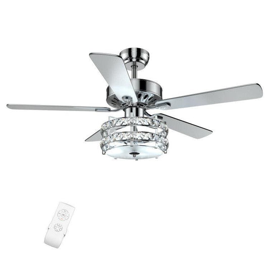LazyLighting™ 52 Inches Classical Crystal Ceiling Fan Lamp