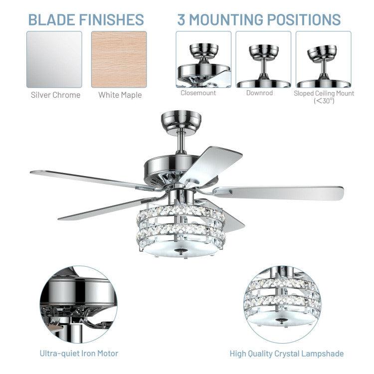 LazyLighting™ 52 Inches Classical Crystal Ceiling Fan Lamp - Lazy Pro