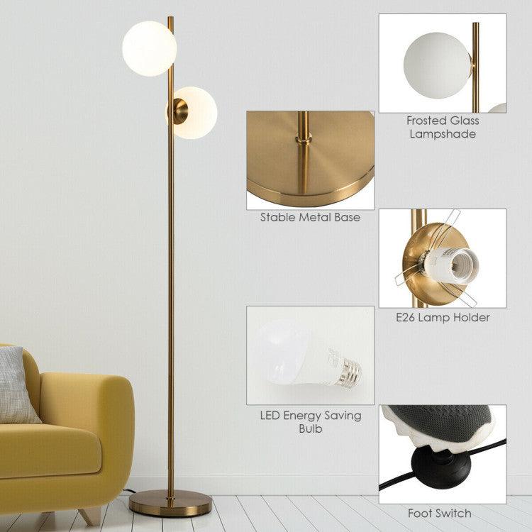 LazyLighting™ 65 Inch LED Floor Lamp with 2 Light Bulbs and Foot Switch - Lazy Pro