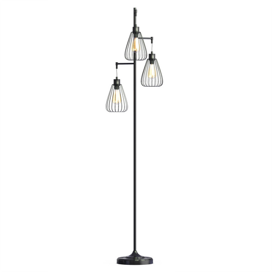 LazyLighting™ 67 Inch Industrial 3-Light Floor Lamp Tree