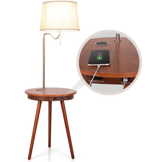 LazyLighting™ End Table Lamp Bedside Nightstand Lighting with Wireless Charger