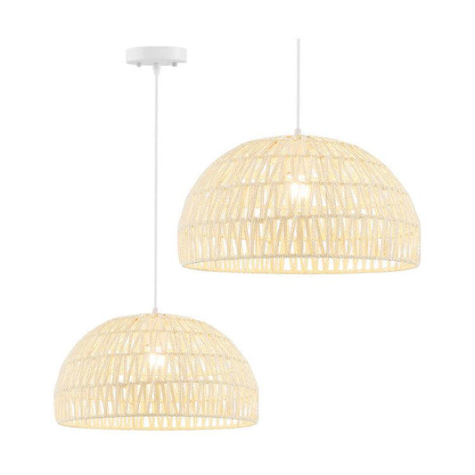 LazyLighting™ Farmhouse Rattan Pendant Lights with Adjustable Hanging Rope