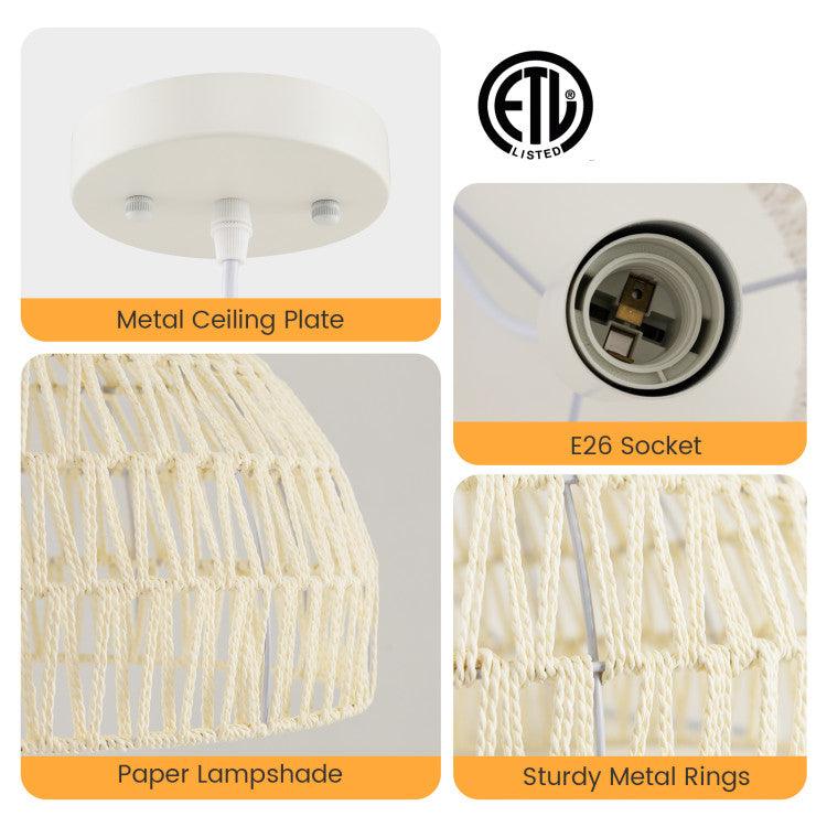 LazyLighting™ Farmhouse Rattan Pendant Lights with Adjustable Hanging Rope - Lazy Pro