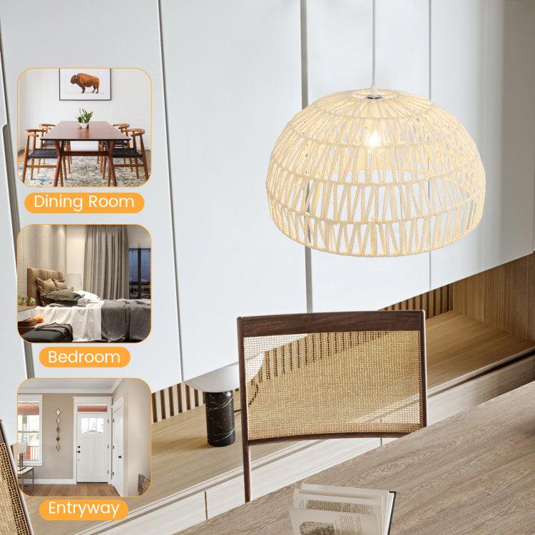 LazyLighting™ Farmhouse Rattan Pendant Lights with Adjustable Hanging Rope - Lazy Pro