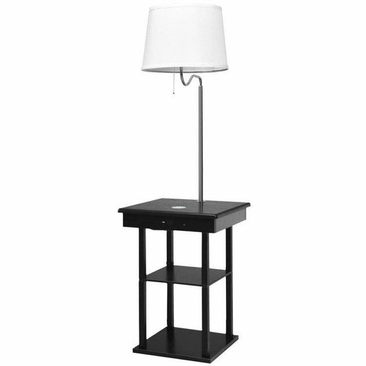 LazyLighting™ Floor Lamp Bedside Desk with USB Charging Ports Shelves