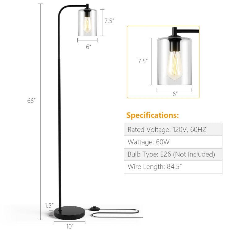 LazyLighting™ Industrial Floor Lamp with Glass Shade - Lazy Pro