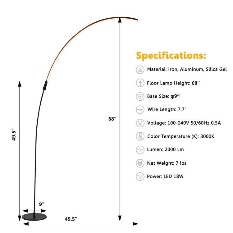 LazyLighting™ LED Arc Floor Lamp with 3 Brightness Levels - Lazy Pro