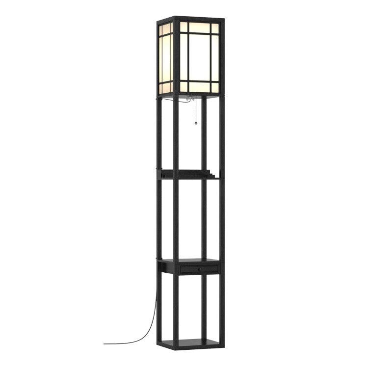 LazyLighting™ Modern Floor Lamp with Shelves and Drawer - Lazy Pro