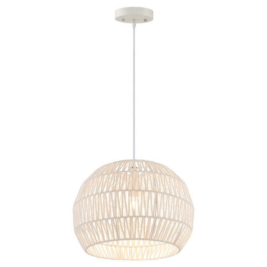 LazyLighting™ Round Farmhouse Rattan Pendant Lights with Adjustable Hanging Rope